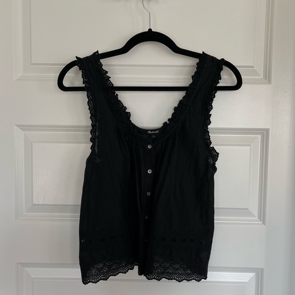 Madewell Embroidered Ruffle-Trim Top - Picture 6 of 9